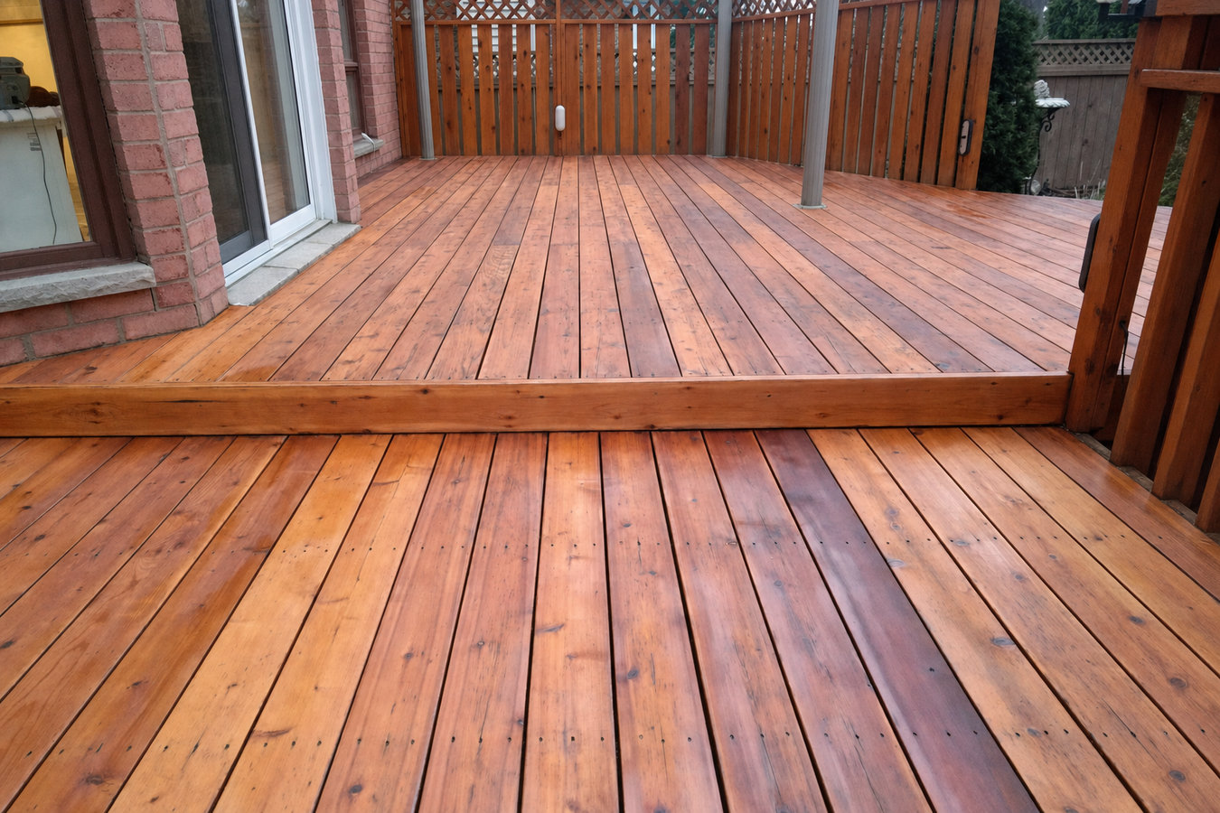 Deck staining and sealing