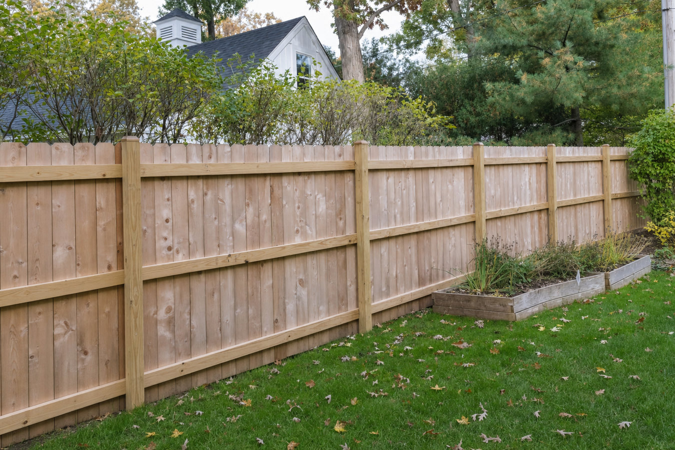 Wood and privacy fence installation